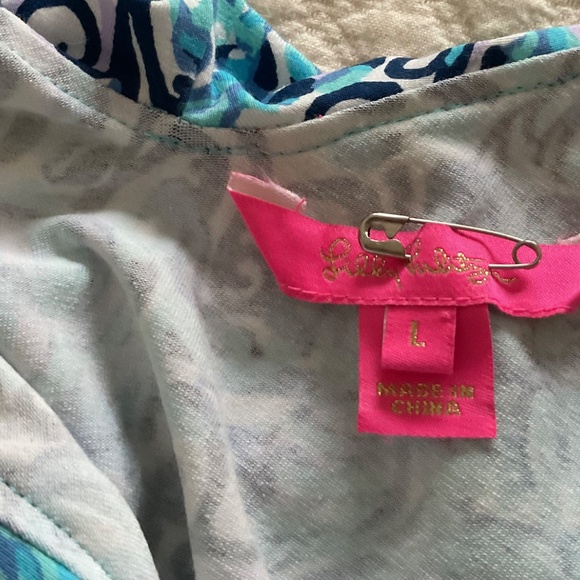 Lilly Pulitzer Alessa Ruffled Romper Light Aqua Spritz - Picture 7 of 7